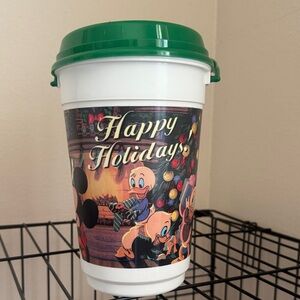 Disney Parks 1992-1993 Happy Holidays Popcorn Bucket Whirley Mickey And Friends